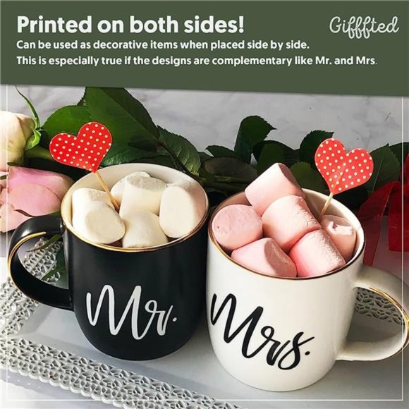 Couples Gifts For Christmas, Wedding Anniversary, Engagement - Mr and Mrs Mugs - Picture 6 of 6